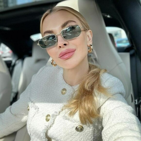 Gucci GG1457S 005 Men BRAND NEW Sunglasses Gold Green Rectangle - Picture 9 of 13